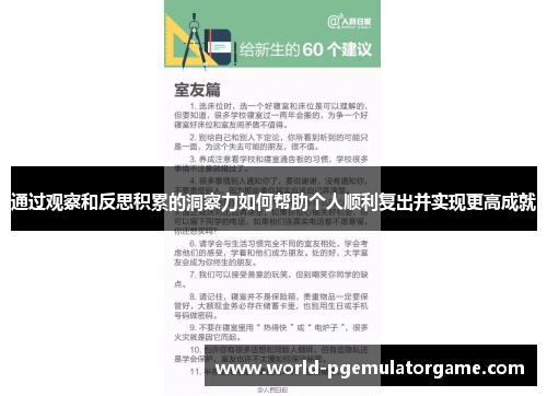 通过观察和反思积累的洞察力如何帮助个人顺利复出并实现更高成就