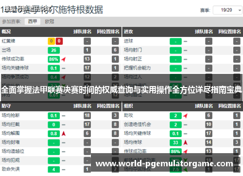 全面掌握法甲联赛决赛时间的权威查询与实用操作全方位详尽指南宝典 全面掌握法甲联赛决赛时间的权威查询与实用操作全方位详尽指南宝典